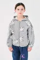 Bobo Choses bluza bawełniana dziecięca Freedom Bird z kapturem szary 224AC061