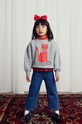 Detská bavlnená mikina Mini Rodini Cat bavlna sivá 2472012194