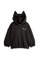 Детская хлопковая кофта Mini Rodini Cat с капюшоном чёрный 2472016099