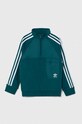 adidas Originals hanorac de bumbac pentru copii HZ CREW IY0012 turcoaz AW24