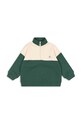 Dětská mikina Konges Sløjd LOU HALF ZIP SWEAT OCS KS101563 zelená AW24