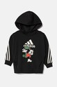 Παιδική μπλούζα adidas LK DY MM SWT με κουκούλα μαύρο IV9624