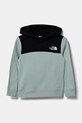 The North Face hanorac de bumbac pentru copii BACK LOGO RELAXED P/O HOODIE print turcoaz NF0A89HC1OC1