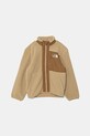 Dětská fleecová mikina The North Face YUMIORI FULL ZIP JACKET bez kapuce béžová NF0A8AZGLK51