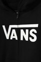 Băieți Vans hanorac de bumbac pentru copii Vans Classic II FZ VN000JYBBLK1 negru