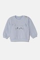 Бавовняна кофта для немовлят United Colors of Benetton без капюшона блакитний 3J70A1058.W.Seasonal