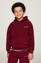 Detská mikina Tommy Hilfiger s kapucňou burgundské KS0KS00576.9BYH.