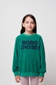 Детски памучен суичър Bobo Choses памук зелен 324EC014