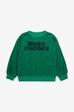 Детски памучен суичър Bobo Choses 324EC014 зелен AW24