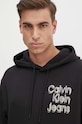 Βαμβακερή μπλούζα Calvin Klein Jeans μαύρο J30J325927