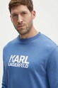 Karl Lagerfeld bluza bawełniana niebieski 543917.705091