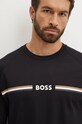 Βαμβακερό φούτερ BOSS μαύρο 50521749