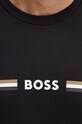 Βαμβακερό φούτερ BOSS 50521749 μαύρο