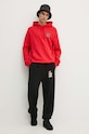 HUGO bluza bawełniana 50520159 czerwony AW24