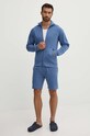 Bavlněná mikina HUGO 50520493 modrá AW24