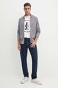 Armani Exchange cardigan din amestec de lana 6DZE6G.ZM5BZ gri AW24