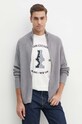 Armani Exchange kardigan z domieszką wełny szary 6DZE6G.ZM5BZ