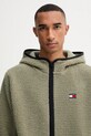 Fleecová mikina Tommy Jeans zelená DM0DM19224