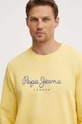 Bavlněná mikina Pepe Jeans SAUL CREW žlutá PM582702