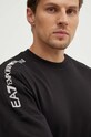 Bavlněná mikina EA7 Emporio Armani černá PJOGZ.6DPM11.1200