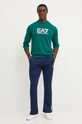 Bavlněná mikina EA7 Emporio Armani PJVRZ.6DPM60.1823 zelená AW24