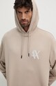 Armani Exchange hanorac de bumbac bej 6DZMJE.ZJ4XZ