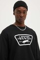 Pamučna dukserica Vans crna VN000JSHBLK1