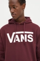 Vans hanorac de bumbac burgundia VN000HNXK1O1