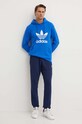 Бавовняна кофта adidas Originals IZ1855 блакитний AW24