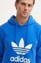 Бавовняна кофта adidas Originals блакитний IZ1855