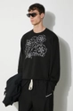 Kenzo cotton sweatshirt Constellation Emb Classic black FE65SW2284MG.99J