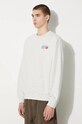 New Balance felpa in cotone Athletics Premium Logo Crew grigio MT41547AHH