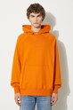 Bavlněná mikina Vans Premium Classics LX Hoodie Fleece hladký oranžová VN000GZ152K1