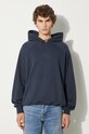 Vans felpa in cotone Premium Classics LX Hoodie Fleece semplice blu navy VN000GZ1D6Q1