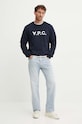 A.P.C. bluza bawełniana sweat standard grand vpc GOTS COHBN.M27907 granatowy AW24