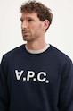 A.P.C. bluza bawełniana sweat standard grand vpc GOTS granatowy COHBN.M27907