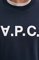 A.P.C. bluza bawełniana sweat standard grand vpc GOTS COHBN.M27907 granatowy