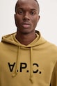 Βαμβακερή μπλούζα A.P.C. hoodie standard grand vpc GOTS πράσινο COHBN.M27908