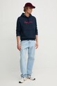 Pepe Jeans hanorac de bumbac NEW JOE HOODIE PM582716 bleumarin AW24