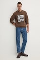 Pepe Jeans bluza bawełniana AWEST CREW PM582730 brązowy AW24