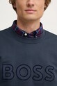Хлопковая кофта BOSS 50524360 тёмно-синий