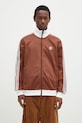 Mikina adidas Originals Beckenbauer Tracktop bez kapuce hnědá IY9879