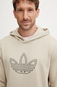 Bavlněná mikina adidas Originals Outline Hoodie béžová JJ1505
