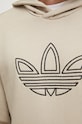 Bavlněná mikina adidas Originals Outline Hoodie JJ1505 béžová