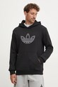 Хлопковая кофта adidas Originals Outline Hoodie хлопок чёрный JJ1506