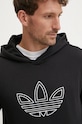 adidas Originals hanorac de bumbac Outline Hoodie negru JJ1506