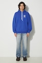 Кофта Marcelo Burlon MBCM Slogan Comfort Hoodie CMBB106F24FLE0064501 голубой AW24