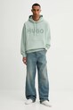 HUGO bluza bawełniana 50529090 zielony AW25