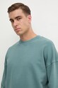 Βαμβακερή μπλούζα Calvin Klein Jeans τιρκουάζ J30J326687