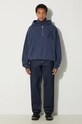 Bavlnená mikina AMBUSH Collar Rib Sweatshirt Insignia BMBB004F24FLE0014545 modrá AW24